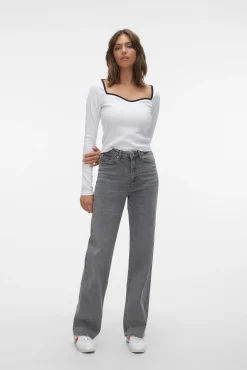 Vero Moda Jeans|Calças-Jeans de corte alta Cinzento