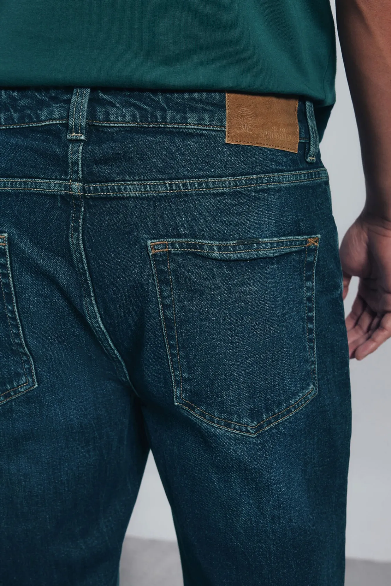 Springfield Jeans-Jeans lavado escuro regular fit azul