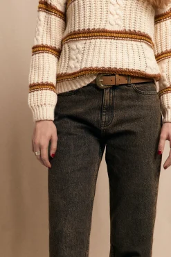 Slowlove Jeans-Jeans marrom tingido Cinzento