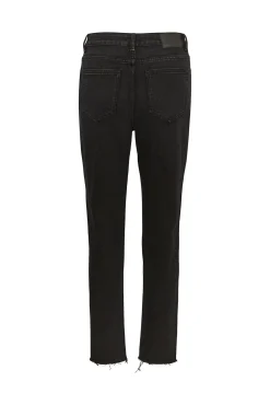 Vero Moda Jeans|Calças-Jeans retas de cintura subida Preto