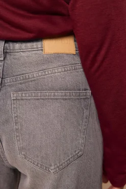 Slowlove Jeans|Calças-Jeans retos Cinzento