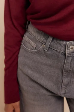 Slowlove Jeans|Calças-Jeans retos Cinzento