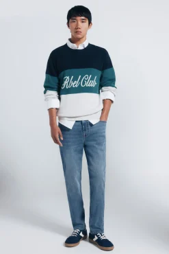 Springfield Jeans-Jeans slim fit tingido azul