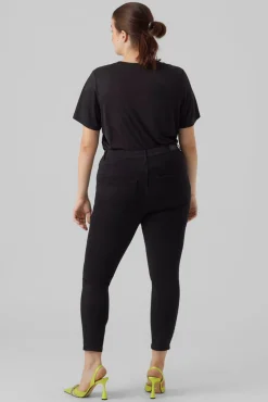 Vero Moda Curve Jeans|Calças-Jeans Slim tamanho grande Preto
