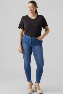 Vero Moda Curve Jeans|Calças-Jeans Slim tamanho grande Azul