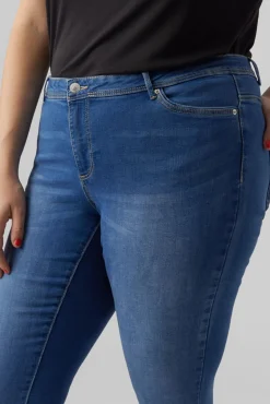 Vero Moda Curve Jeans|Calças-Jeans Slim tamanho grande Azul