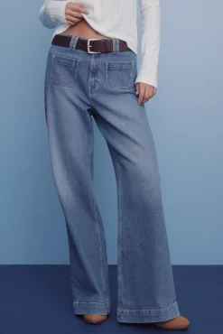 Springfield Jeans-Jeans super flare confortável azul