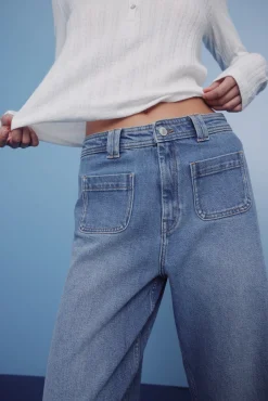 Springfield Jeans-Jeans super flare confortável azul