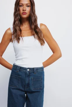 Springfield Jeans-Jeans super flare confortável azul