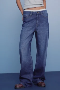 Springfield Jeans-Jeans wide leg azul