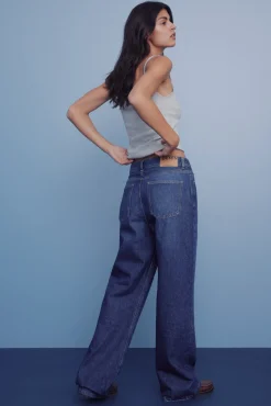 Springfield Jeans-Jeans wide leg azul