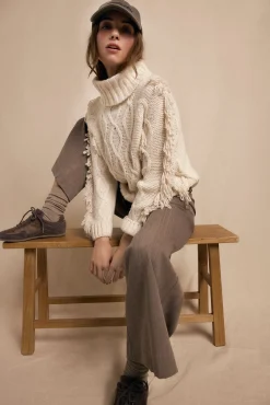 Slowlove Camisolas-Jersey aranes y flecos Ecru