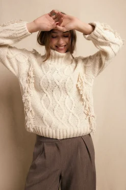 Slowlove Camisolas-Jersey aranes y flecos Ecru