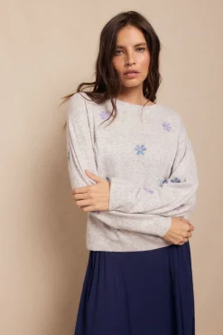 Slowlove Camisolas-Jersey bordado Cinzento