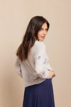 Slowlove Camisolas-Jersey bordado Cinzento