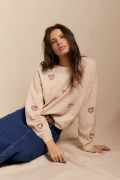 Slowlove Camisolas-Jersey bordado Ecru