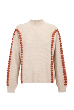 Slowlove Camisolas-Jersey bordado contrastante Tostado