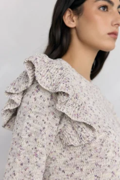 Pedro del Hierro Camisolas-Jersey com folho fantasia multicolor Beige