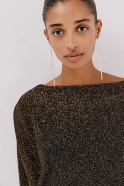 Cortefiel Camisolas-Jersey cuello drapeado. Dourado