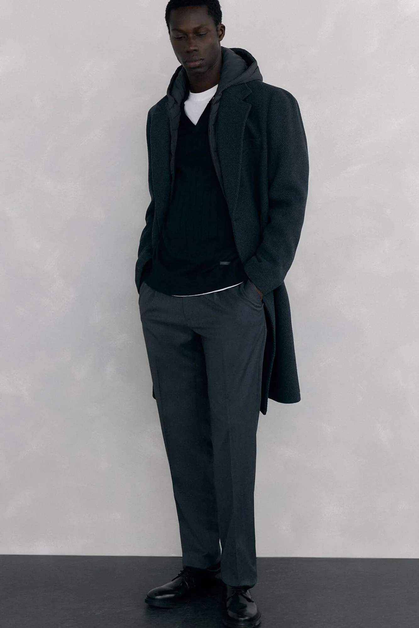 Pedro del Hierro Camisolas-Jersey de caxemira de seda e algodão estruturado premium Preto