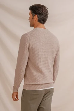 Celopman Camisolas-Jersey de malha estruturada bege