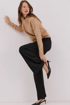 Cortefiel Camisolas-Jersey delantero lentejuelas. Tostado