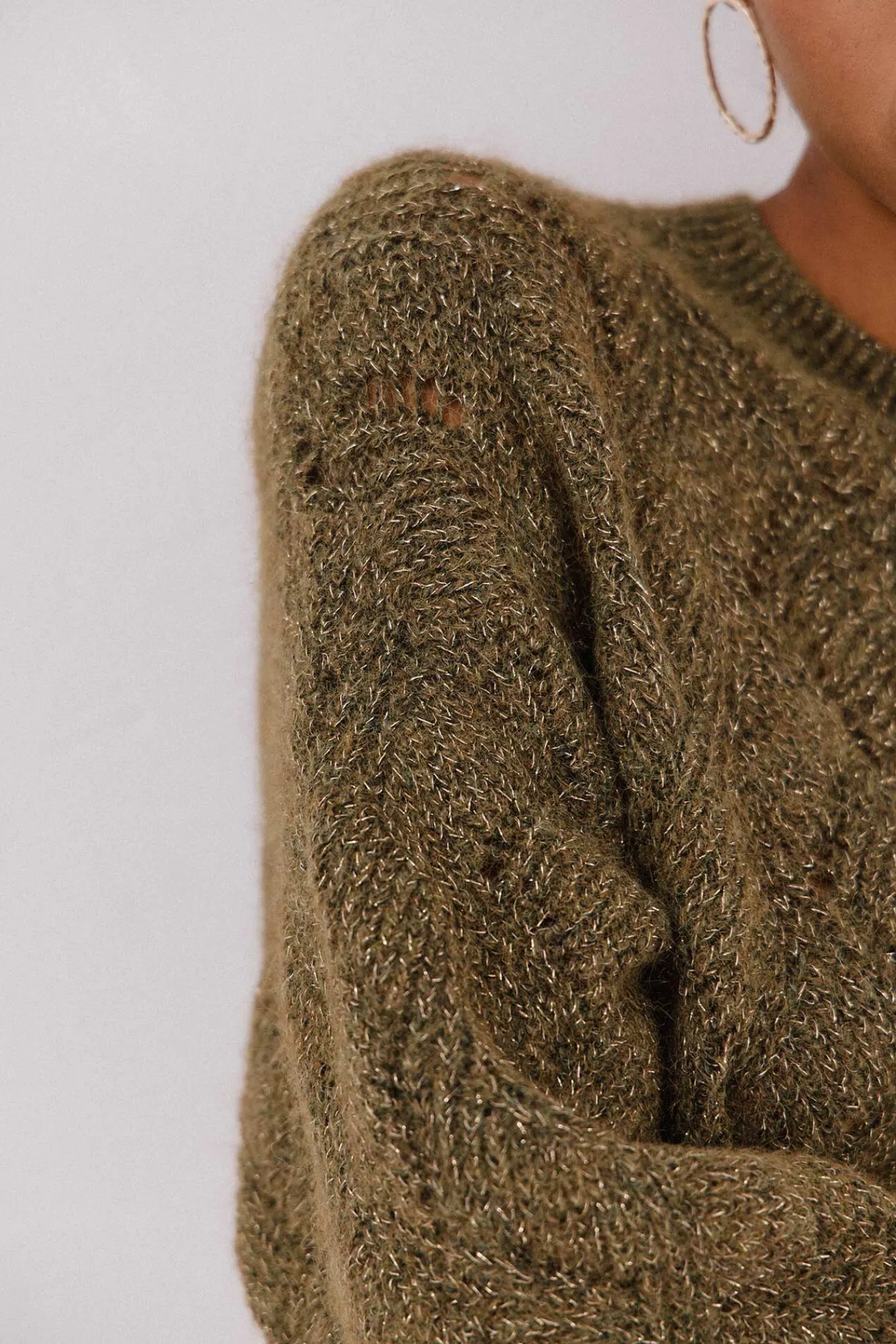 Cortefiel Camisolas-Jersey delantero lentejuelas. Verde