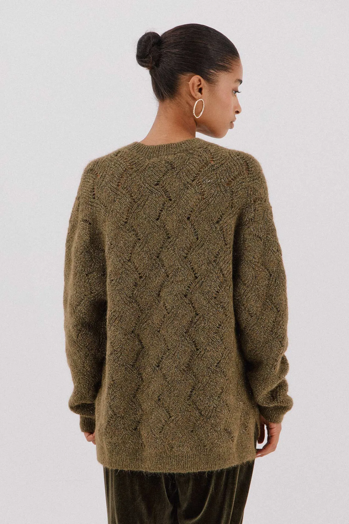 Cortefiel Camisolas-Jersey delantero lentejuelas. Verde