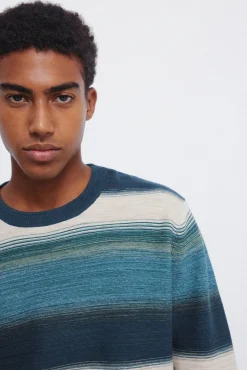 Springfield Camisolas-Jersey estruturado multi-listrado azul