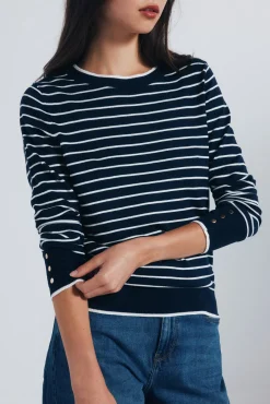 Springfield Camisolas-Jersey fino com botões e punhos azul