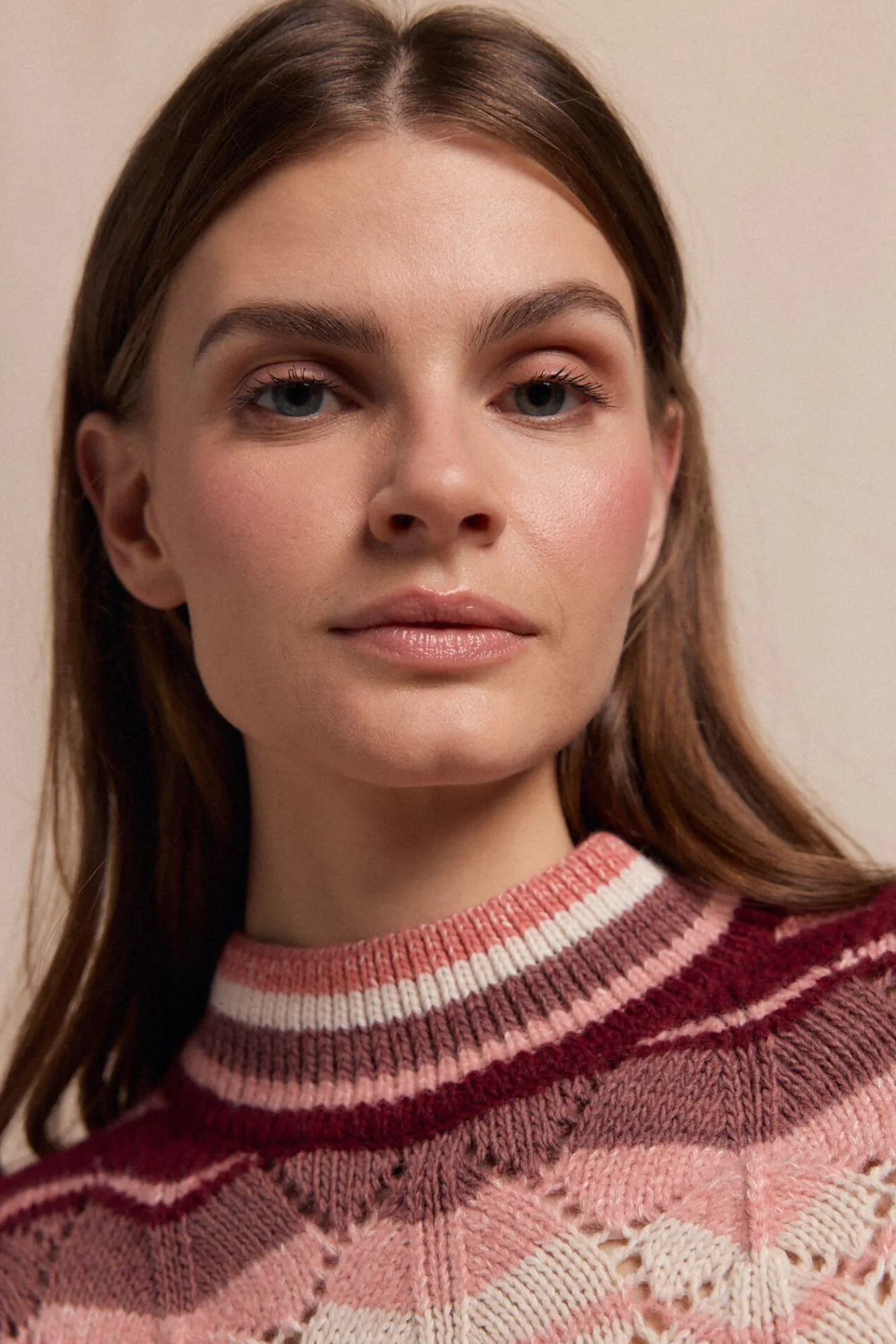 Slowlove Camisolas-Jersey ondas multicolor Tostado