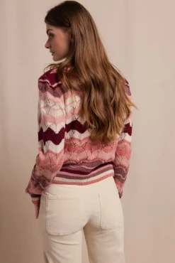 Slowlove Camisolas-Jersey ondas multicolor Tostado