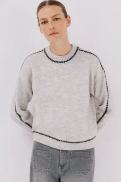 Cortefiel Camisolas-Jersey Perkins contrastes Cinzento