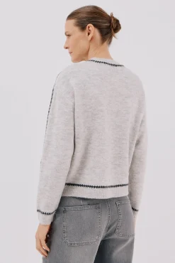 Cortefiel Camisolas-Jersey Perkins contrastes Cinzento