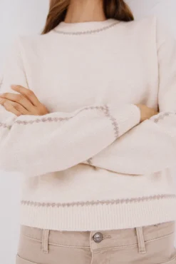 Cortefiel Camisolas-Jersey Perkins contrastes Ecru