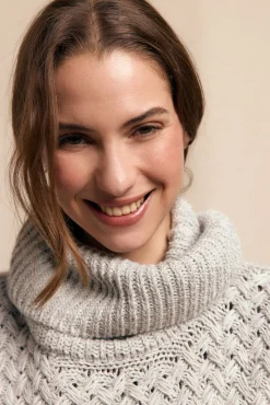 Slowlove Camisolas-Jersey punto cesta Cinzento