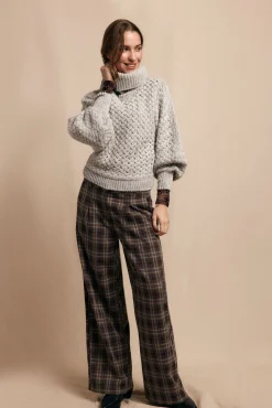 Slowlove Camisolas-Jersey punto cesta Cinzento