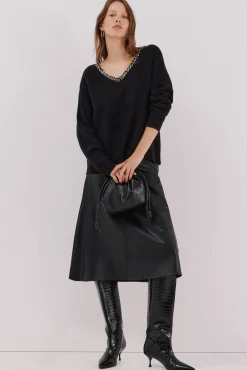 Cortefiel Camisolas-Jersey punto joyas Preto