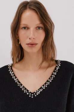 Cortefiel Camisolas-Jersey punto joyas Preto