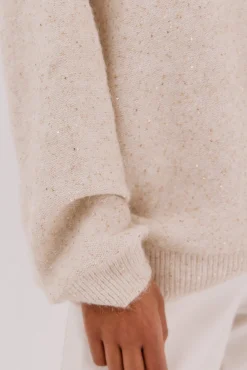 Cortefiel Camisolas-Jersey punto lentejuelas Tostado