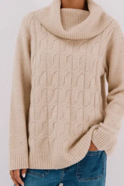 Cortefiel Camisolas-Jersey punto lentejuelas Tostado