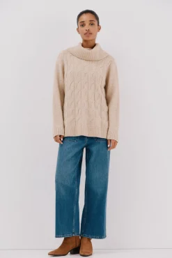 Cortefiel Camisolas-Jersey punto lentejuelas Tostado