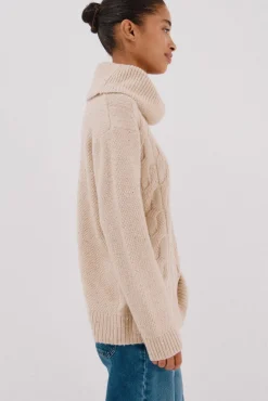 Cortefiel Camisolas-Jersey punto lentejuelas Tostado