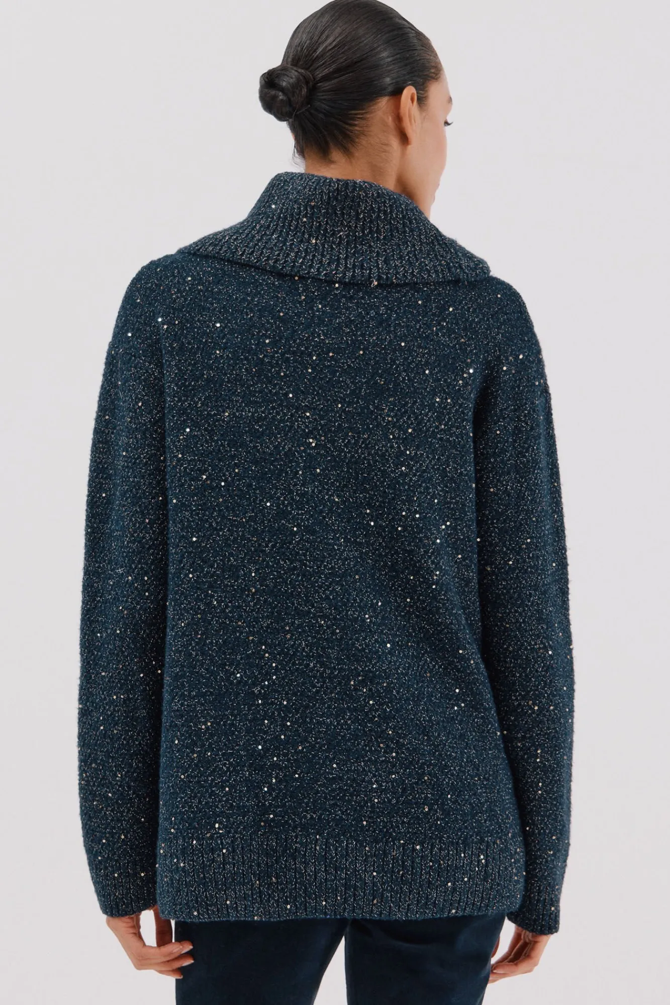 Cortefiel Camisolas-Jersey punto lentejuelas Azul