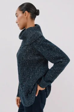 Cortefiel Camisolas-Jersey punto lentejuelas Azul