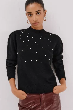 Cortefiel Camisolas-Jersey punto perlas Preto