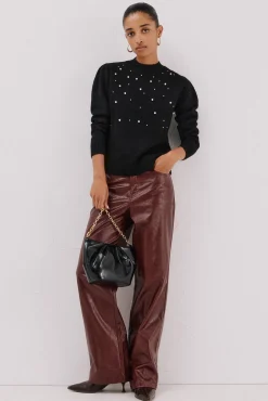 Cortefiel Camisolas-Jersey punto perlas Preto