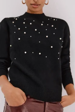 Cortefiel Camisolas-Jersey punto perlas Preto