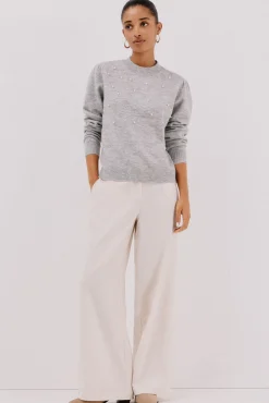 Cortefiel Camisolas-Jersey punto perlas Cinzento