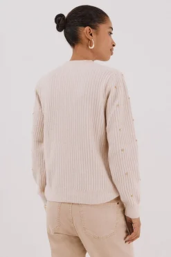 Cortefiel Camisolas-Jersey tachas doradas Tostado